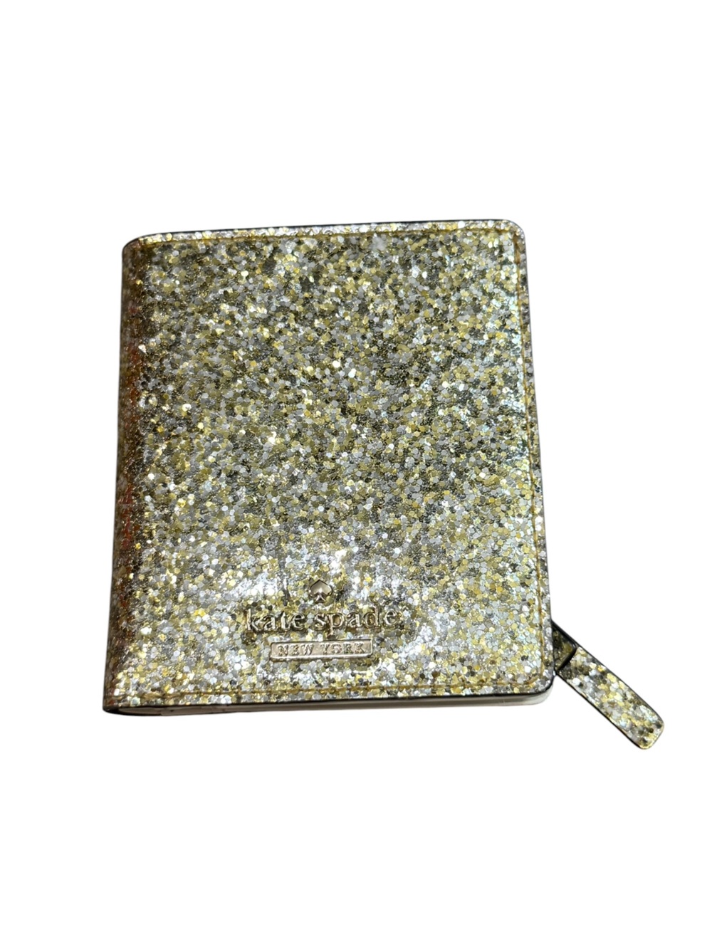 kate spade metallic cream cardholder wallet